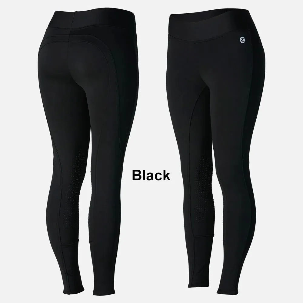 36630 Horze Active Womens Winter Silicone Knee Patch Tights Breech