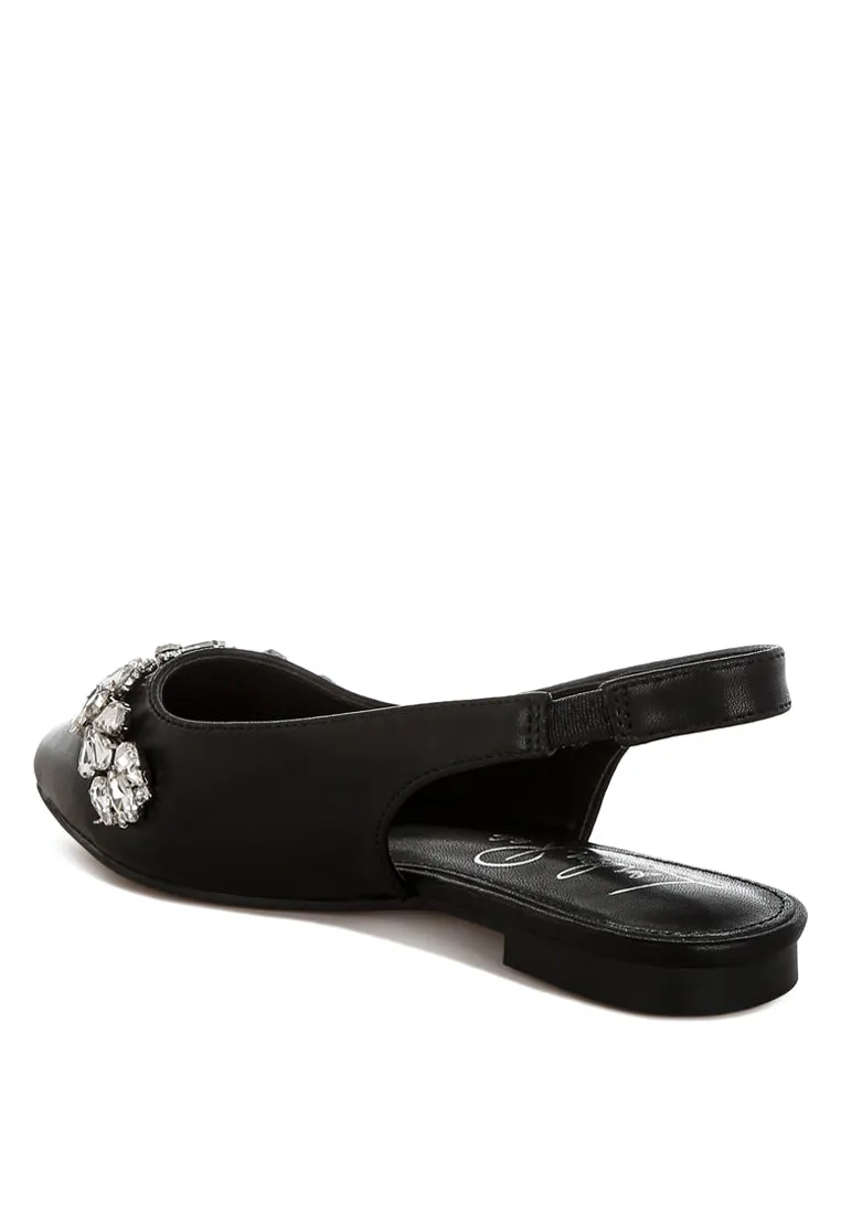 Adhara Diamante Embellished Flat Sandals