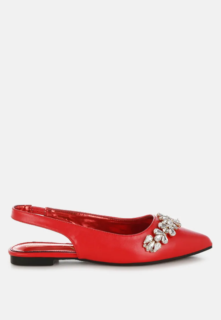 Adhara Diamante Embellished Flat Sandals