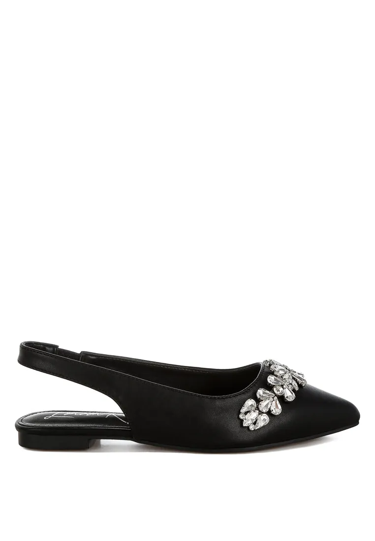 Adhara Diamante Embellished Flat Sandals