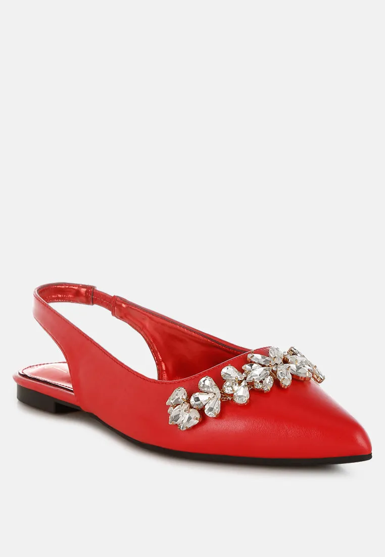 Adhara Diamante Embellished Flat Sandals