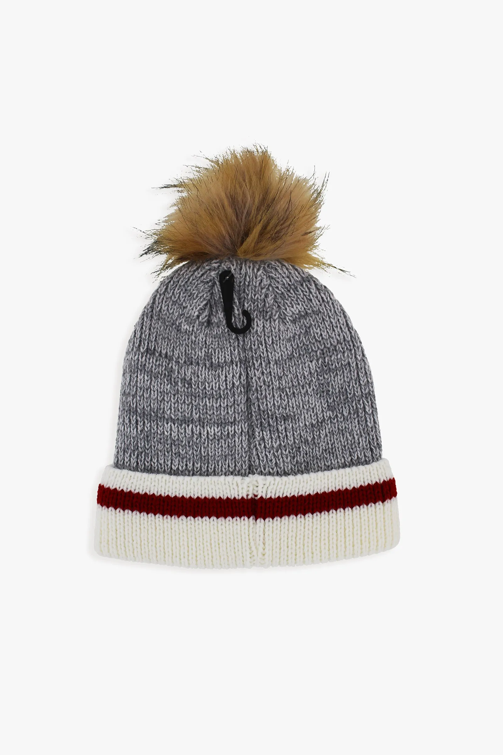 Adult Unisex Fleece Lined Toque With Faux Fur Pom