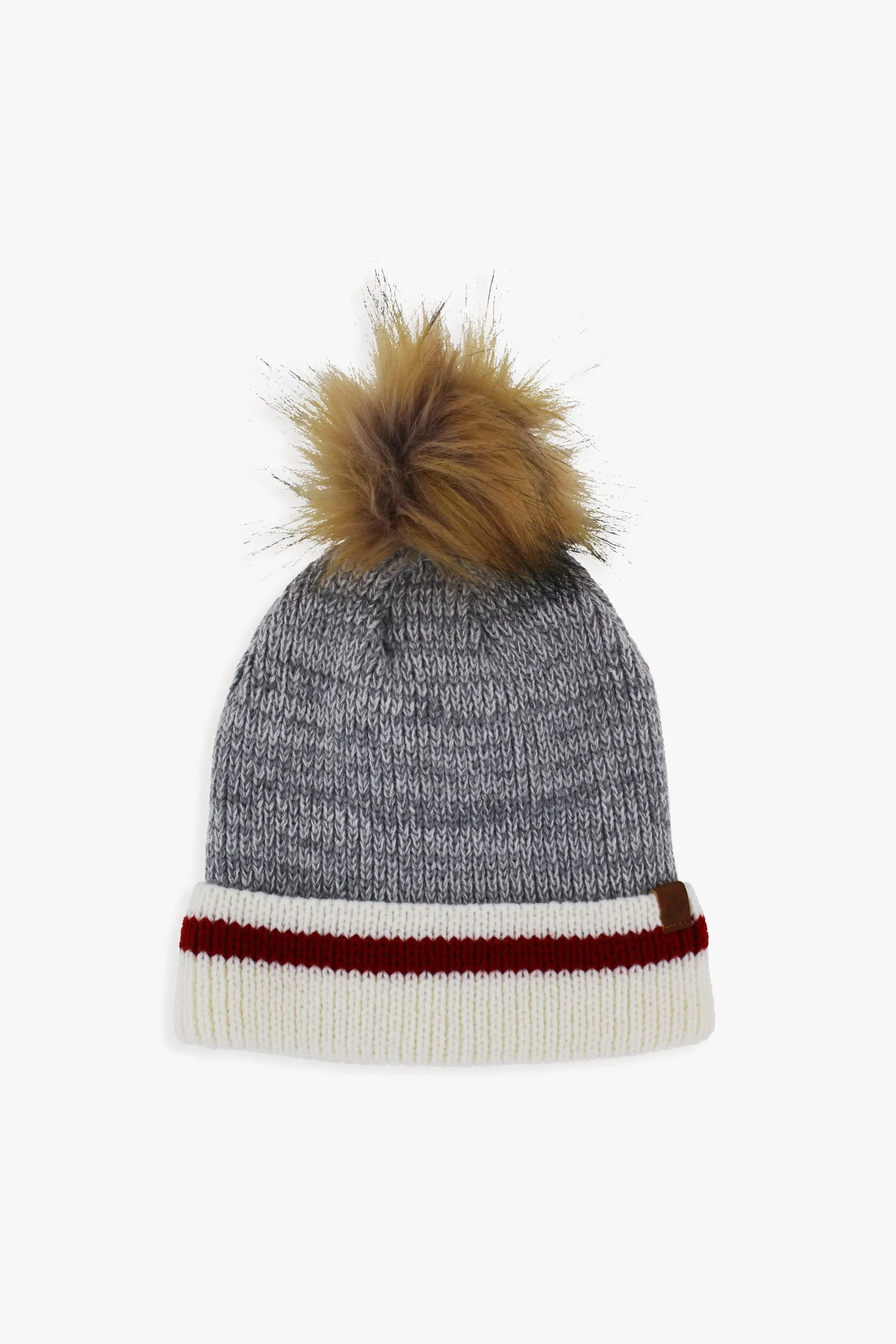 Adult Unisex Fleece Lined Toque With Faux Fur Pom