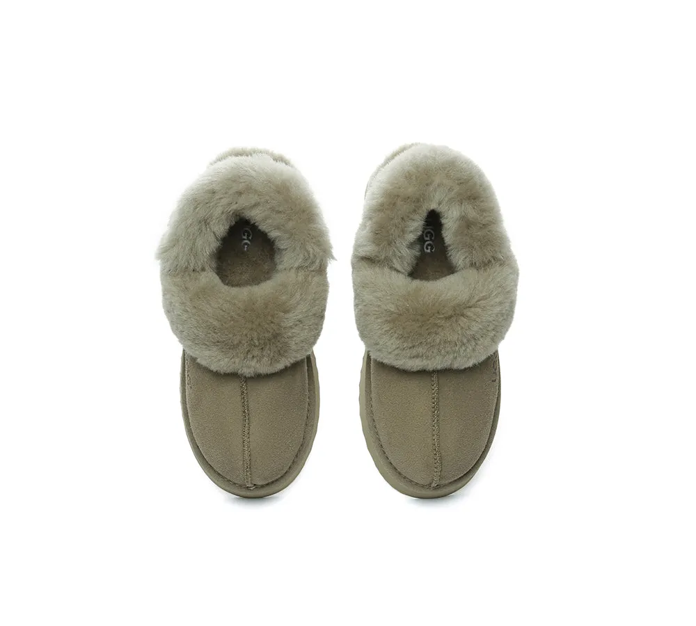 AUSTRALIAN SHEPHERD® 3-Way Style UGG Women Slippers Removable Wool Strap Slingback Platform Musa