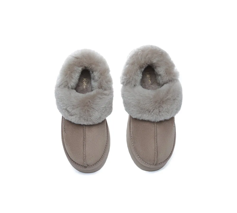 AUSTRALIAN SHEPHERD® 3-Way Style UGG Women Slippers Removable Wool Strap Slingback Platform Musa