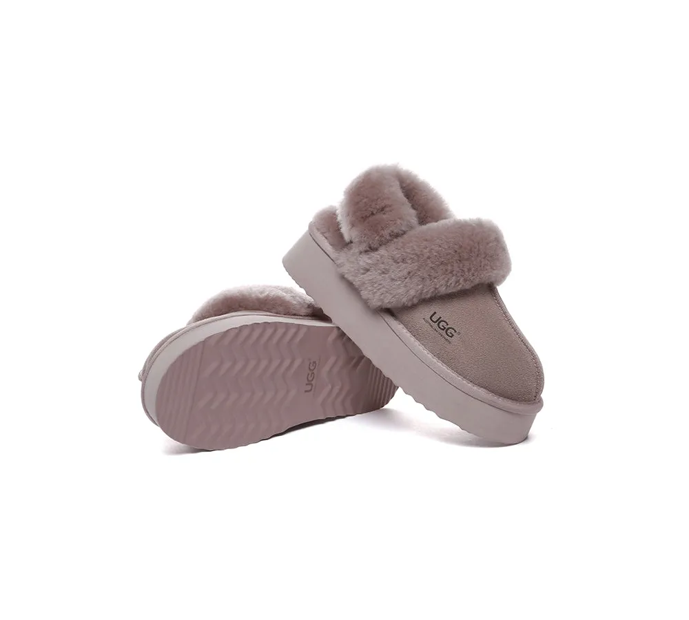 AUSTRALIAN SHEPHERD® 3-Way Style UGG Women Slippers Removable Wool Strap Slingback Platform Musa