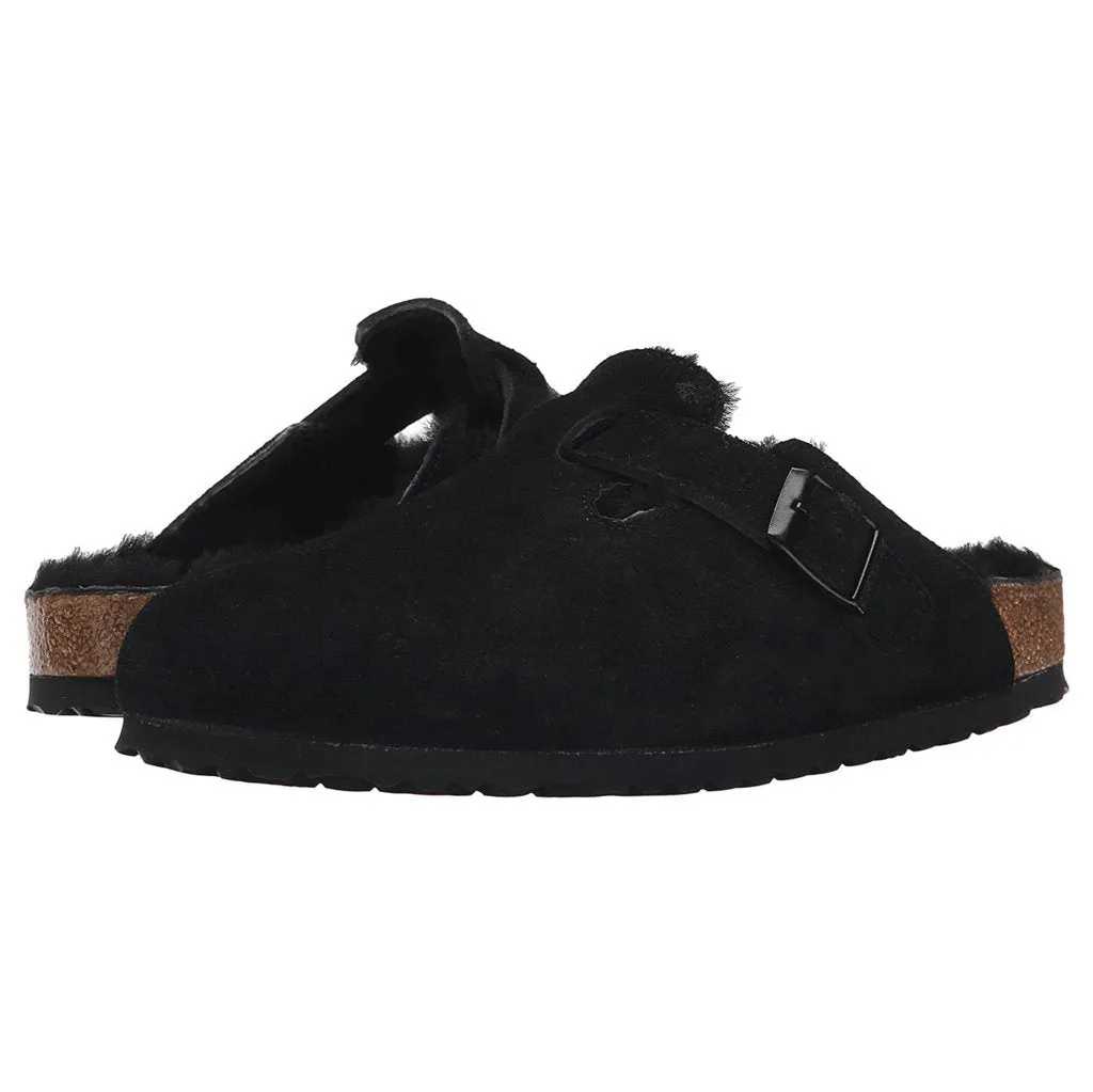 Birkenstock Unisex Sandals Boston Shearling Casual Buckles Suede Leather - UK 5