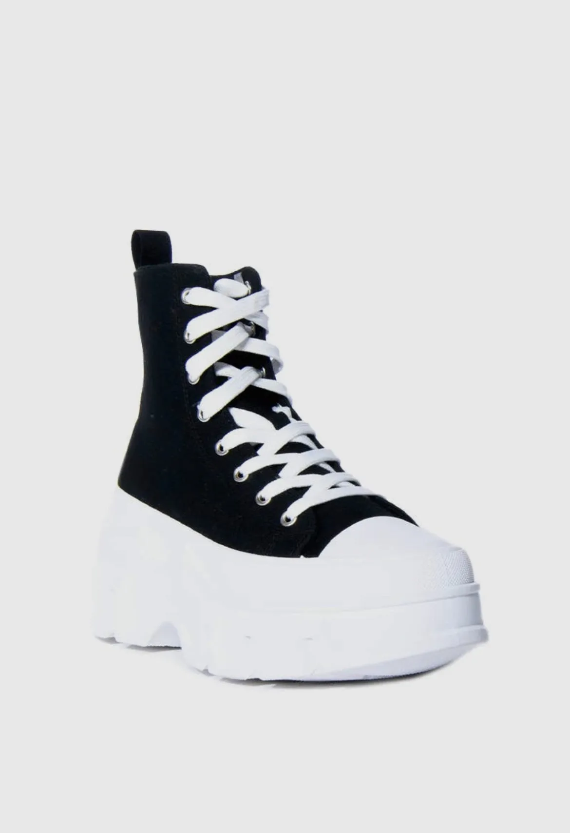 Black Chunky Platform High Top Sneakers