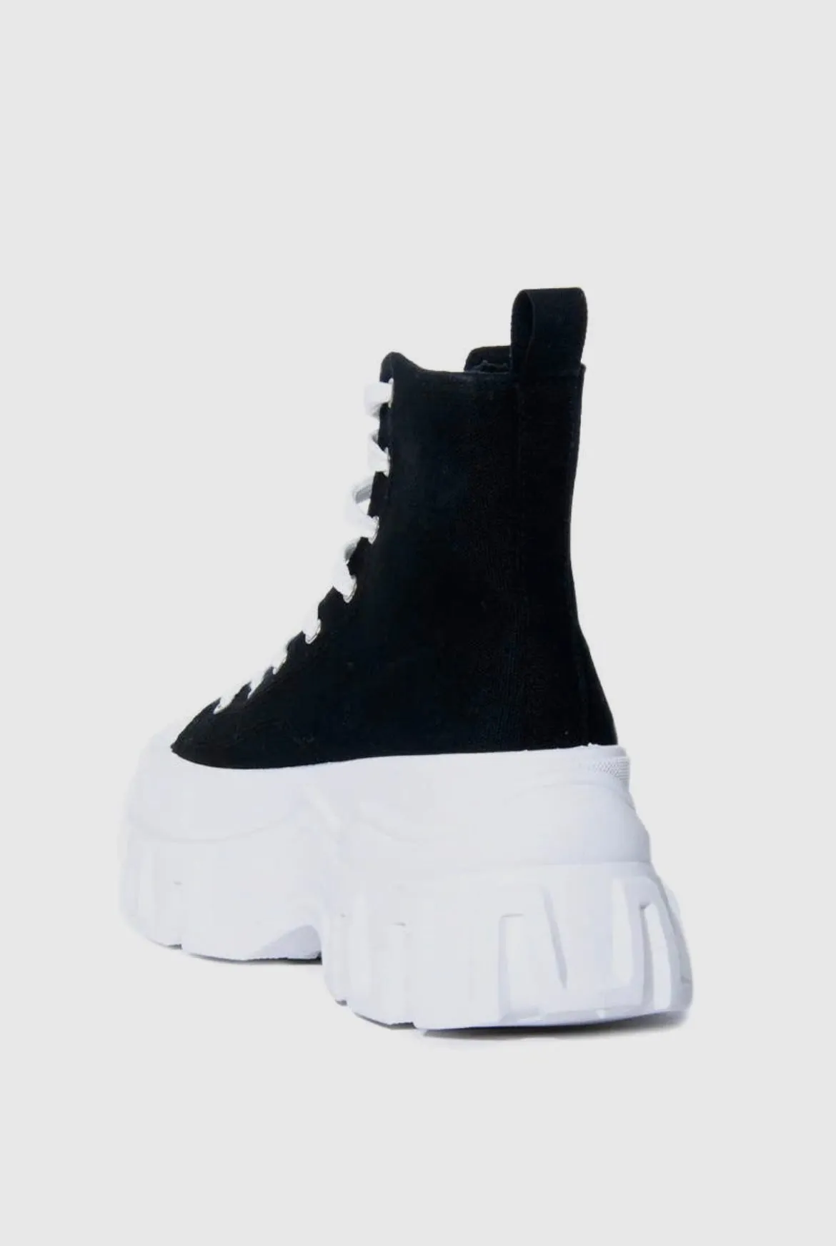 Black Chunky Platform High Top Sneakers