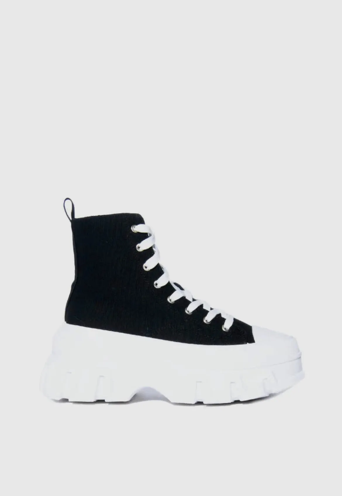 Black Chunky Platform High Top Sneakers