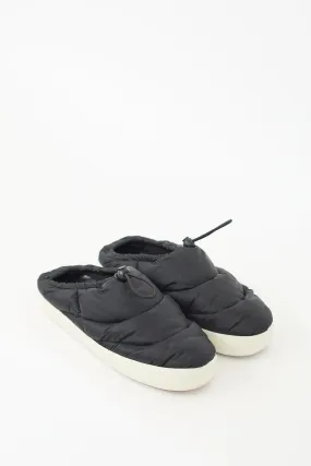 Black Puff Drawcord Sandal