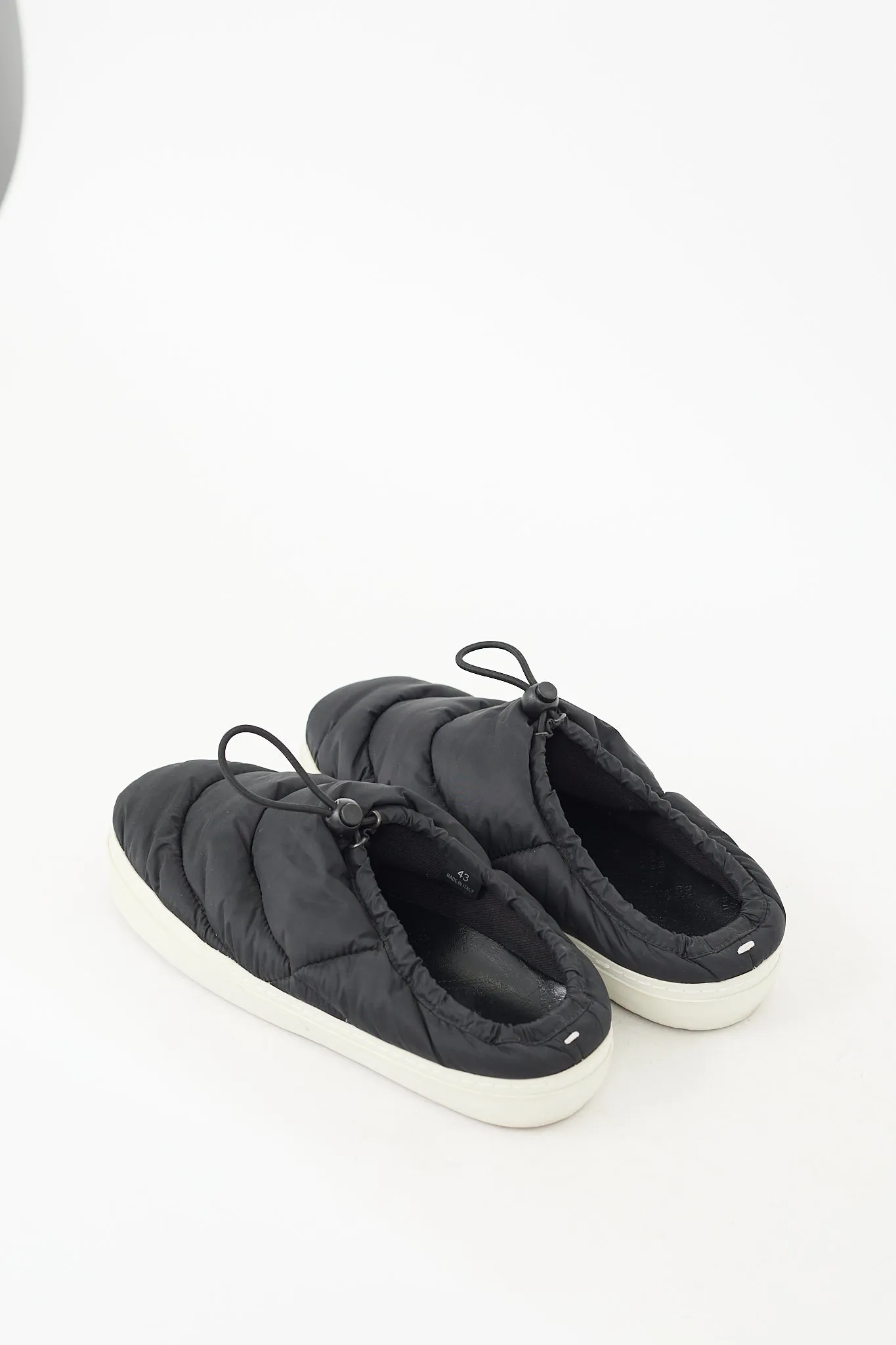 Black Puff Drawcord Sandal