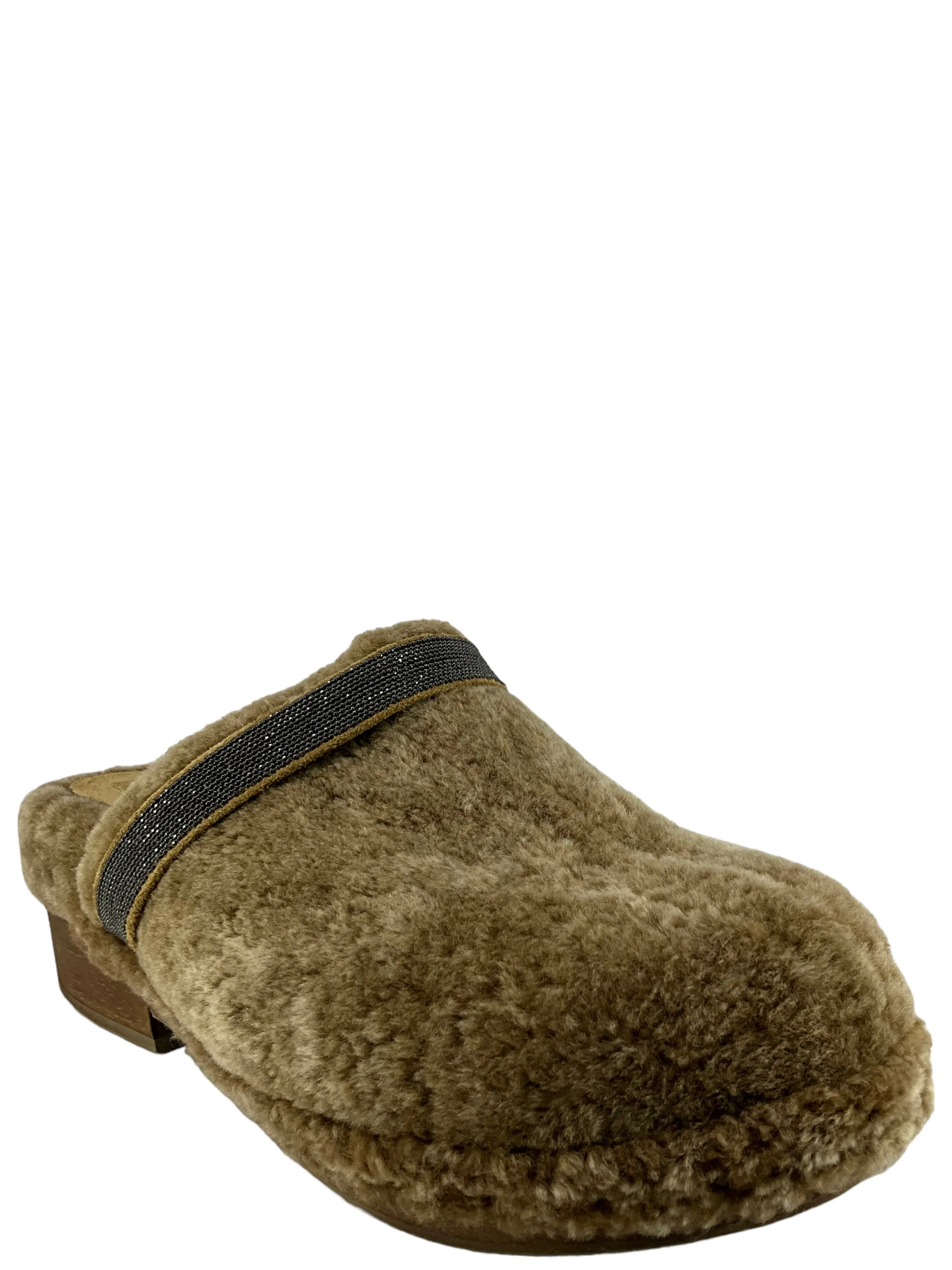 Brunello Cucinelli Brown Shearling Clogs Size 7