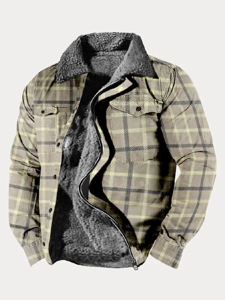 Comfy Fleece Lined Plaid Jacket