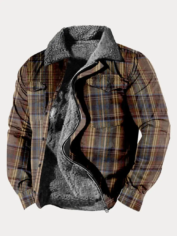 Comfy Fleece Lined Plaid Jacket