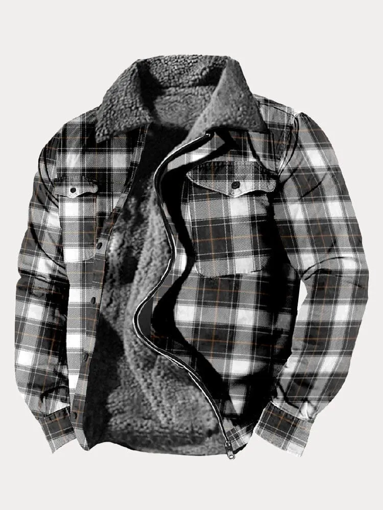 Comfy Fleece Lined Plaid Jacket