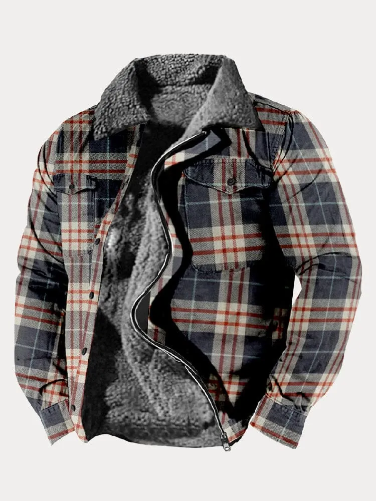 Comfy Fleece Lined Plaid Jacket