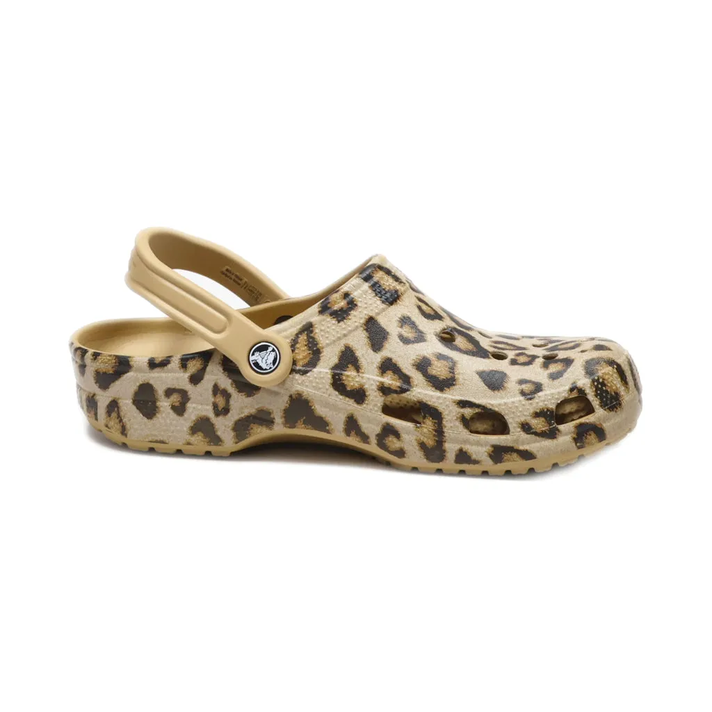 Crocs Classic Leopard Animal All Clogs Rubber Brown Colour For Men