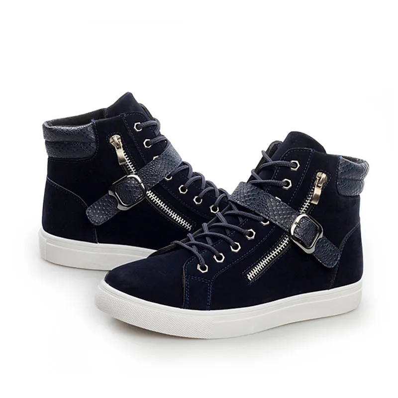 Fashion Ankle PU Patchwork Punk Rock High Top Sneakers