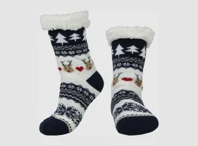 FitVille Women's Fur-lined Christmas Floor Socks