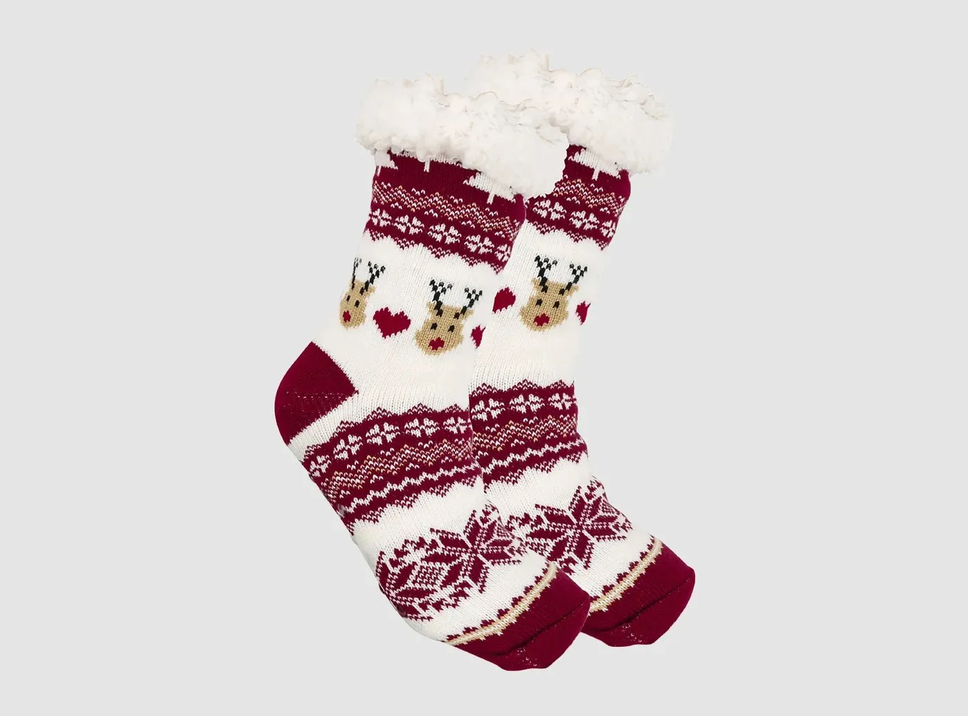 FitVille Women's Fur-lined Christmas Floor Socks