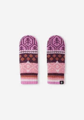 Fleece Lined Wool Mittens, Luminen Cold Pink