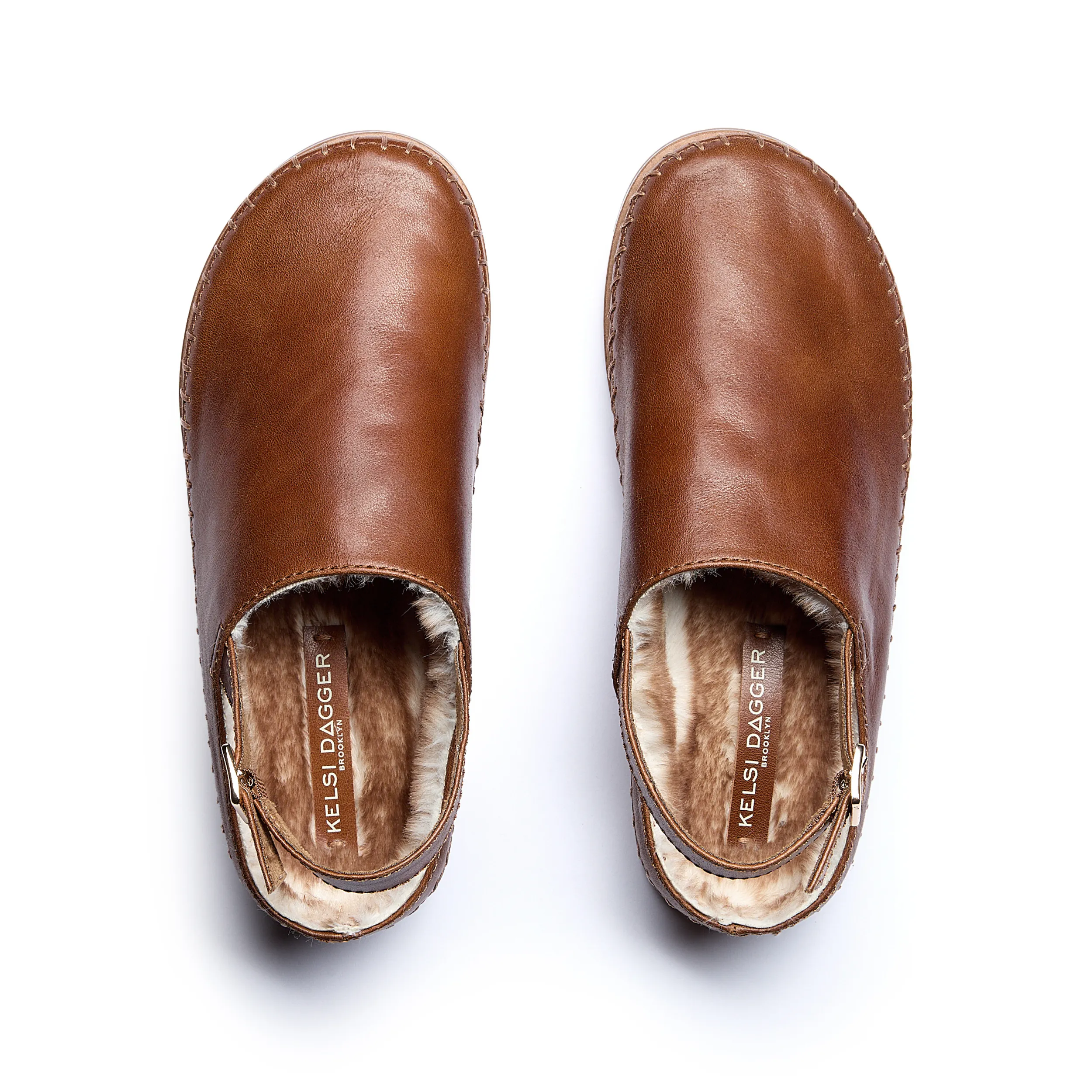 Freddy Cognac Faux Fur Slingback Clogs