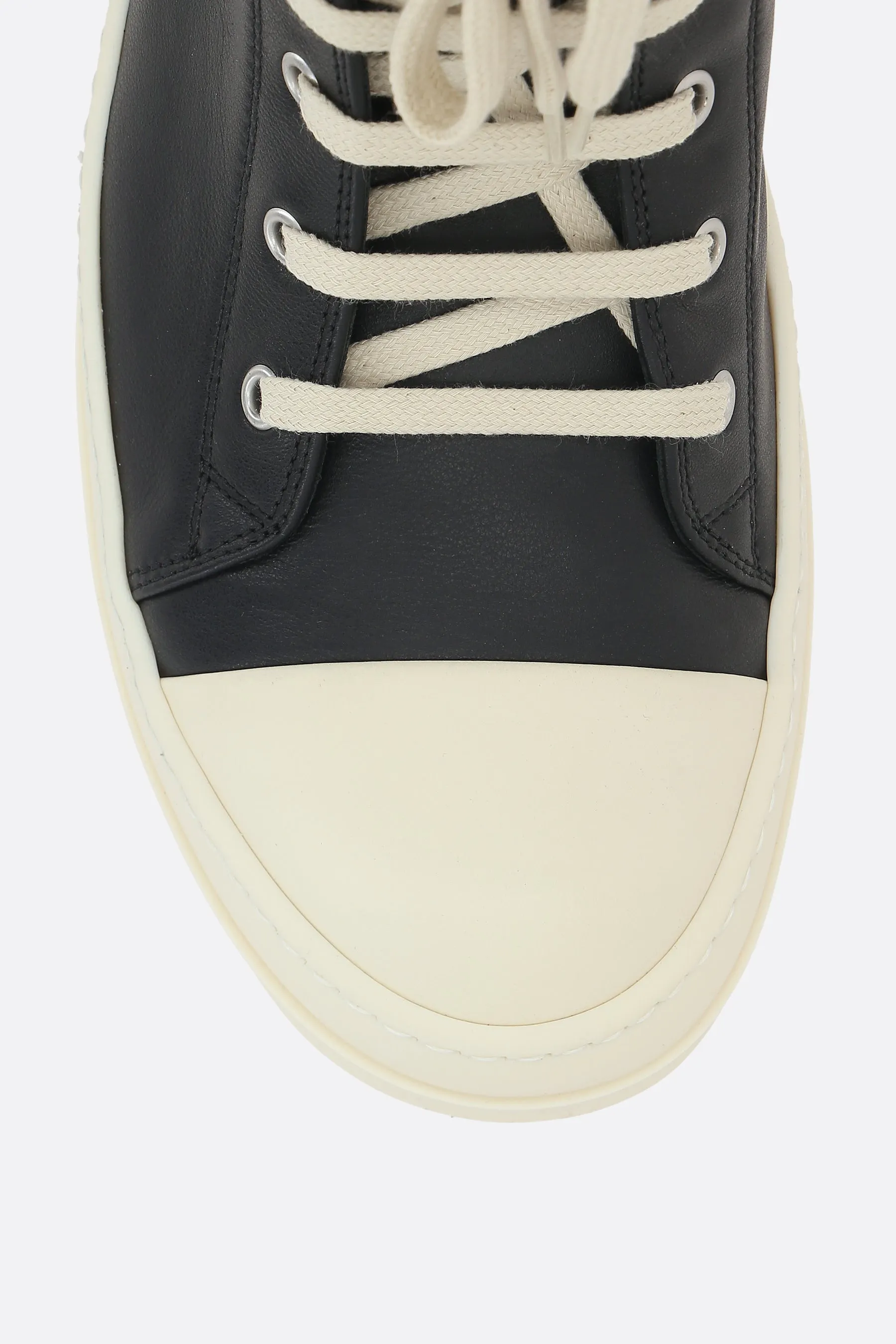 high-top sneakers in smooth leather