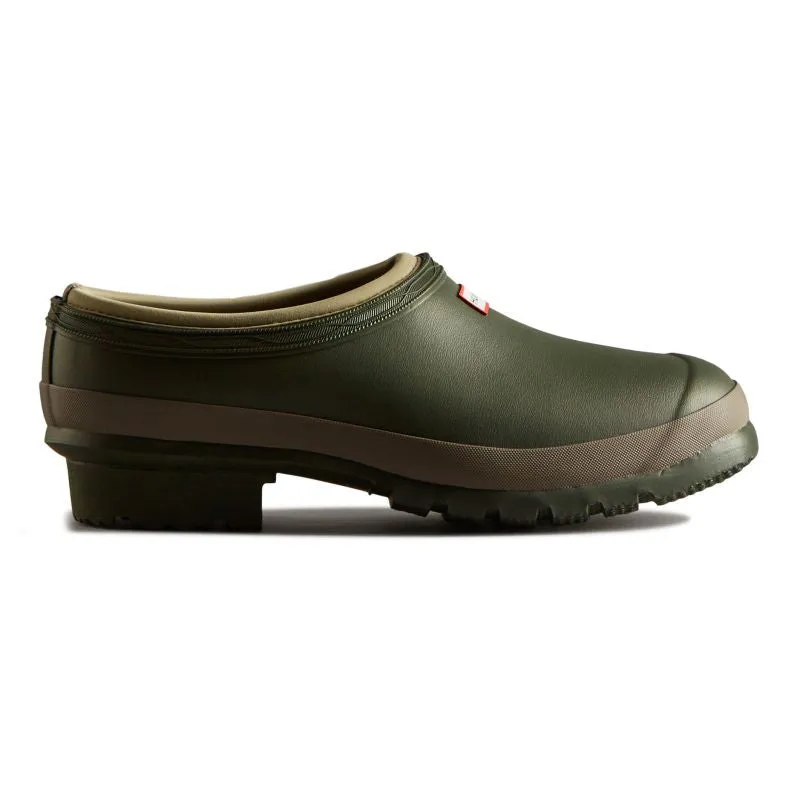 Hunter Mens Gardener Neoprene Lined Clog - Dark Olive/Clay