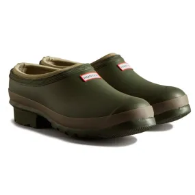 Hunter Mens Gardener Neoprene Lined Clog - Dark Olive/Clay