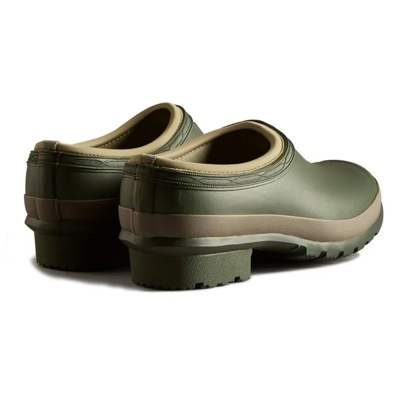 Hunter Mens Gardener Neoprene Lined Clog - Dark Olive/Clay