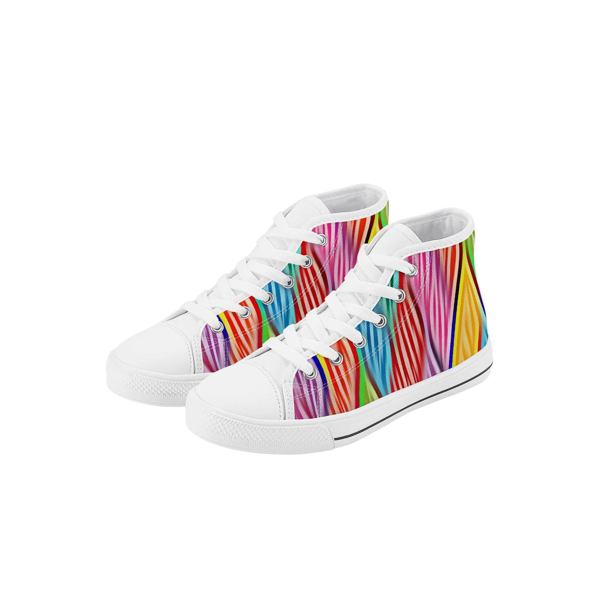 Kids High Top Sneakers - Rainbow