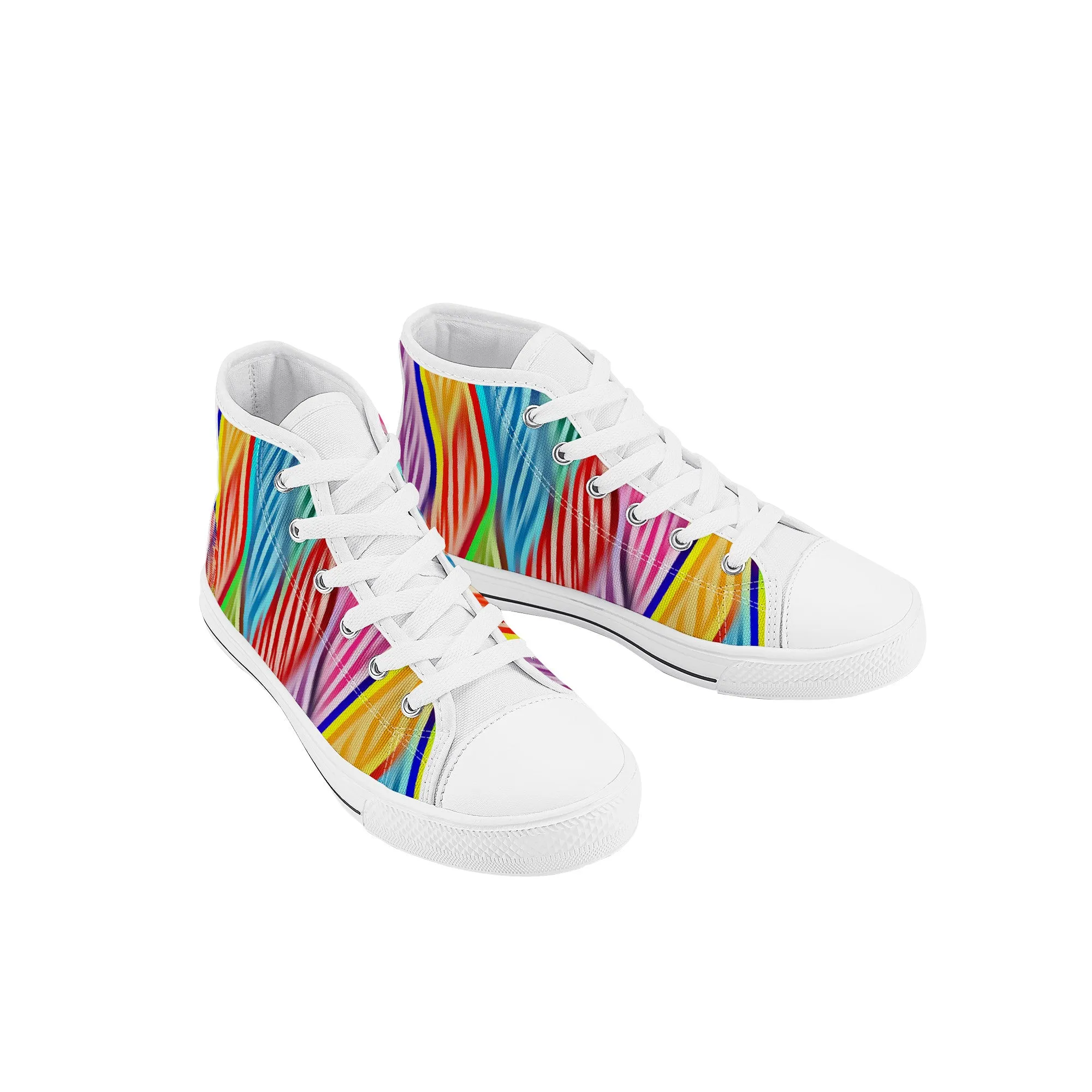 Kids High Top Sneakers - Rainbow