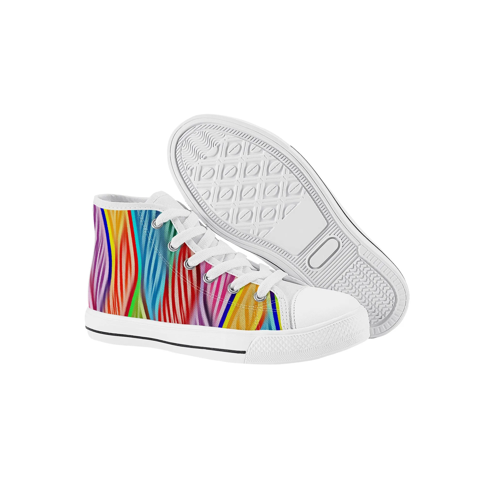 Kids High Top Sneakers - Rainbow