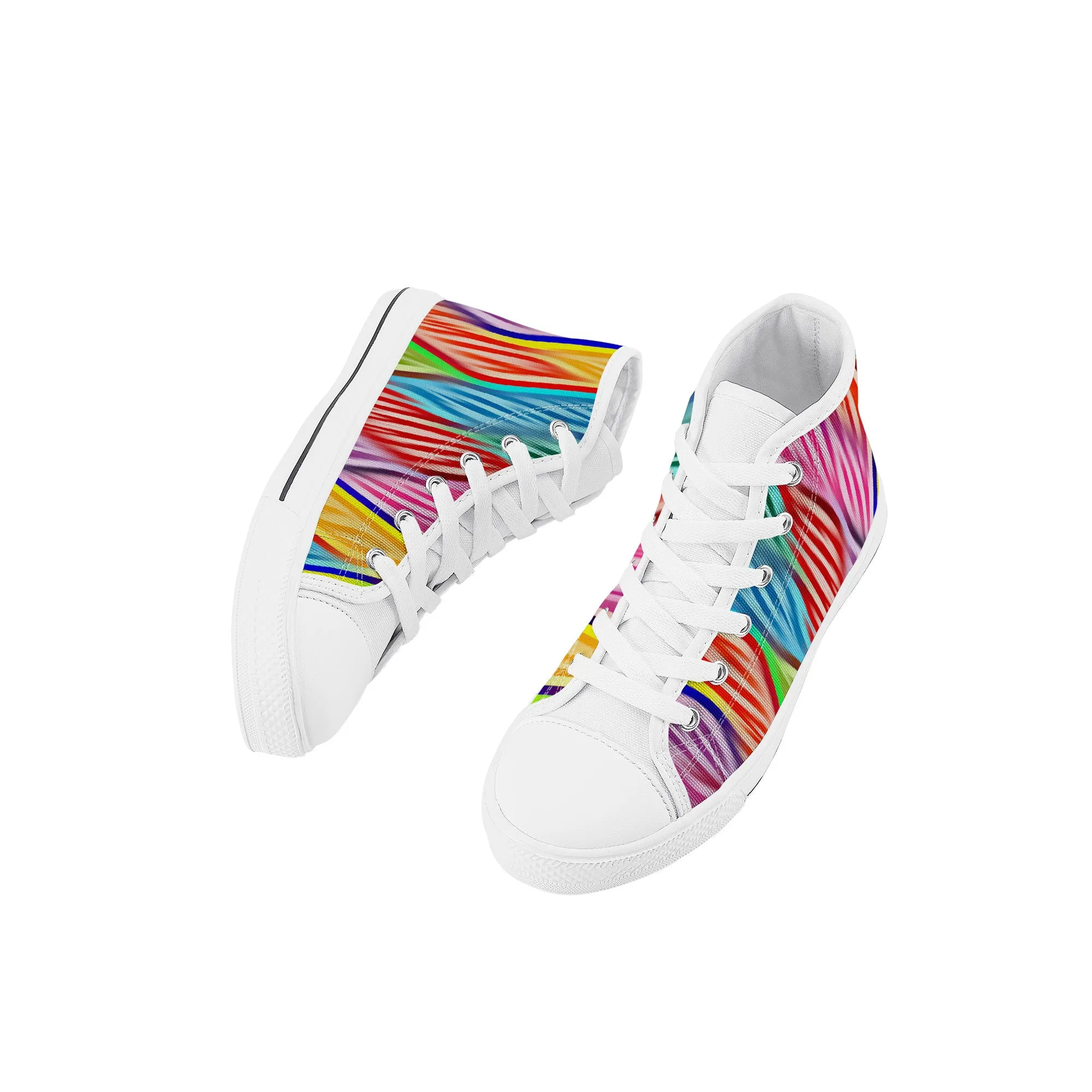 Kids High Top Sneakers - Rainbow