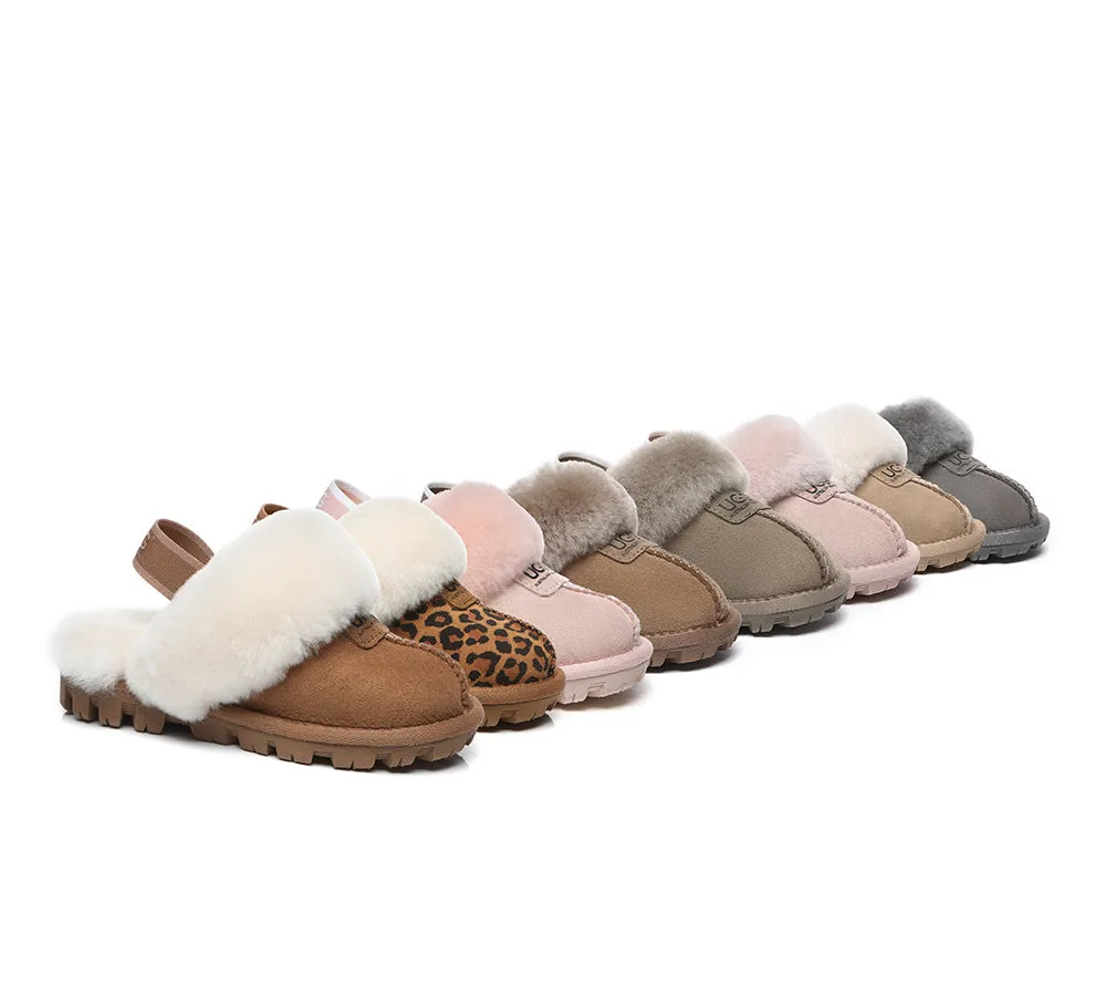 Kids Sheepskin Wool Slingback Slippers Suzie