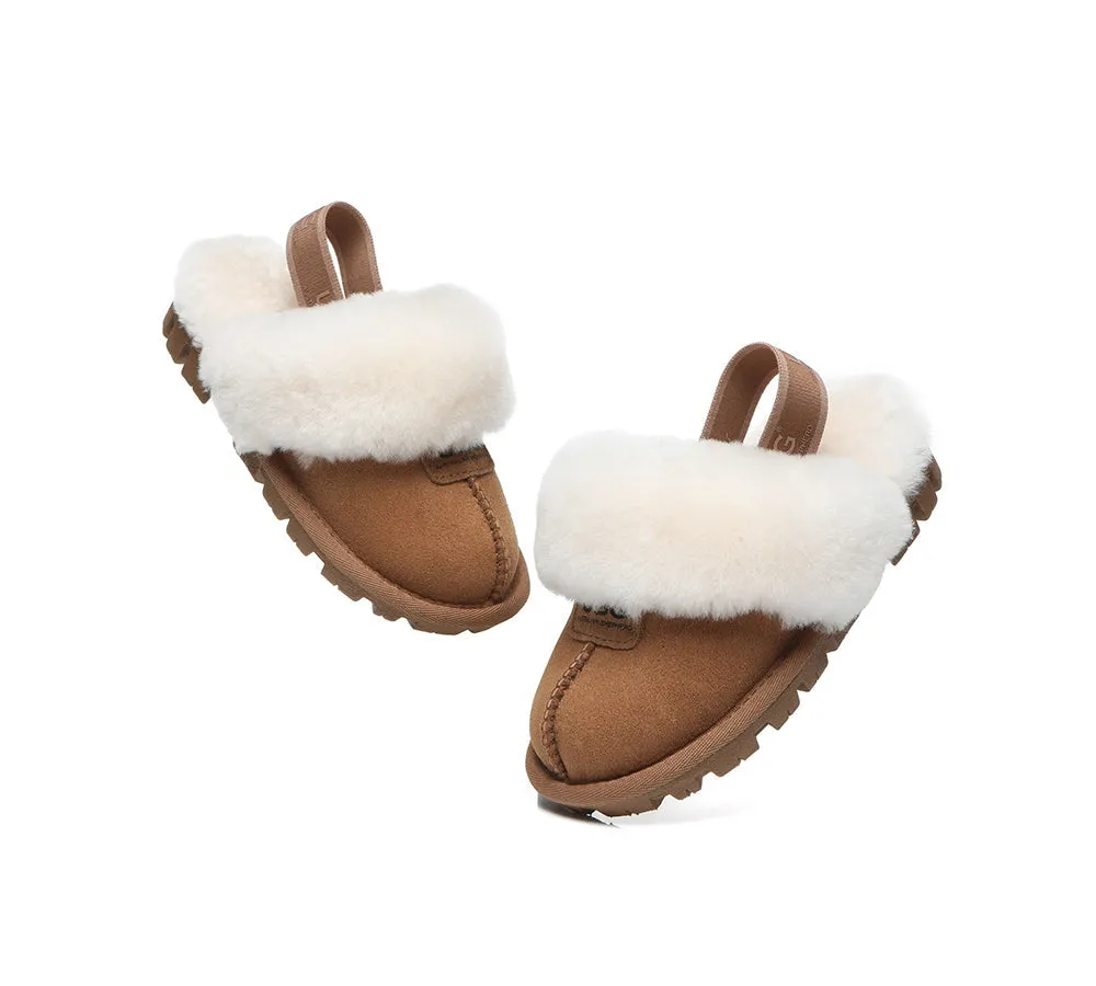 Kids Sheepskin Wool Slingback Slippers Suzie