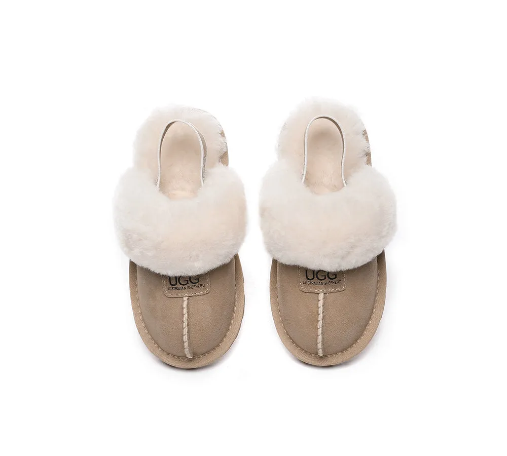 Kids Sheepskin Wool Slingback Slippers Suzie