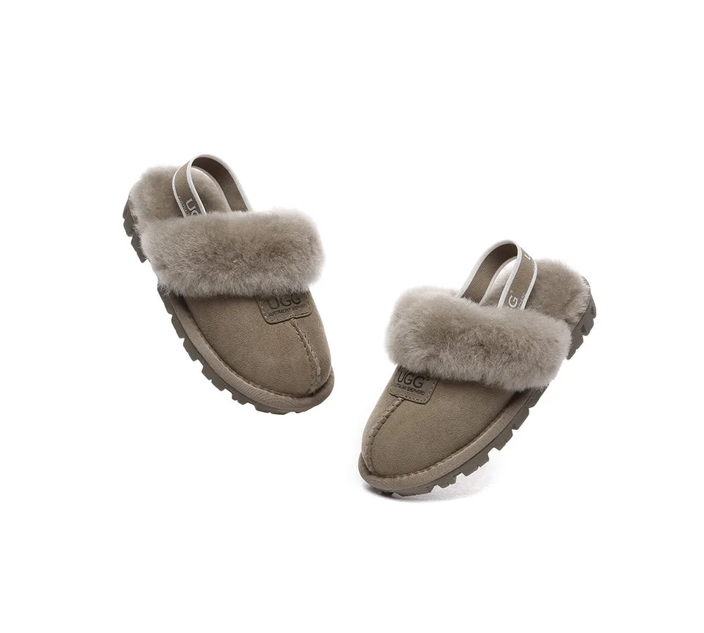 Kids Sheepskin Wool Slingback Slippers Suzie