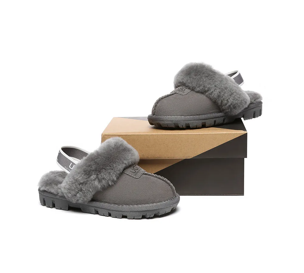 Kids Sheepskin Wool Slingback Slippers Suzie