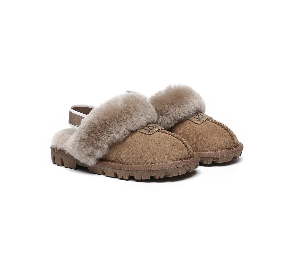 Kids Sheepskin Wool Slingback Slippers Suzie