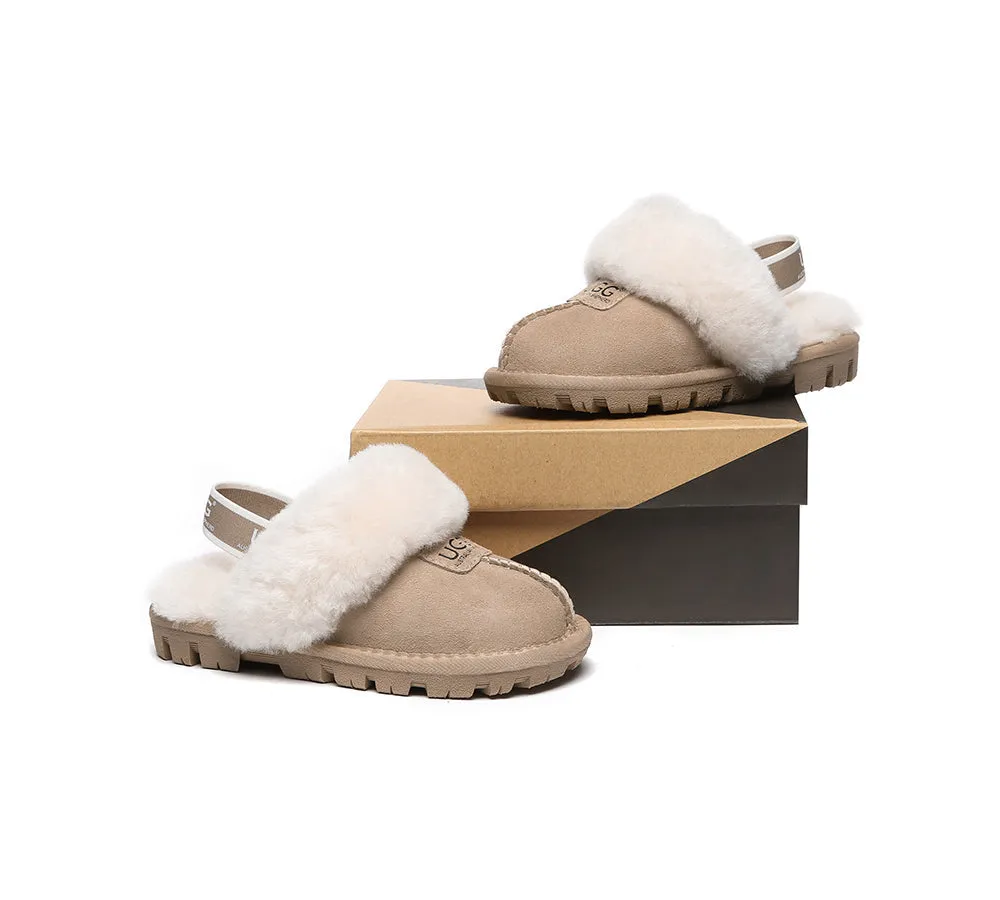 Kids Sheepskin Wool Slingback Slippers Suzie