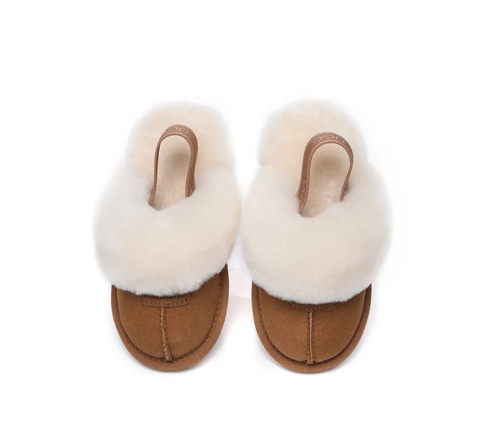 Kids Sheepskin Wool Slingback Slippers Suzie