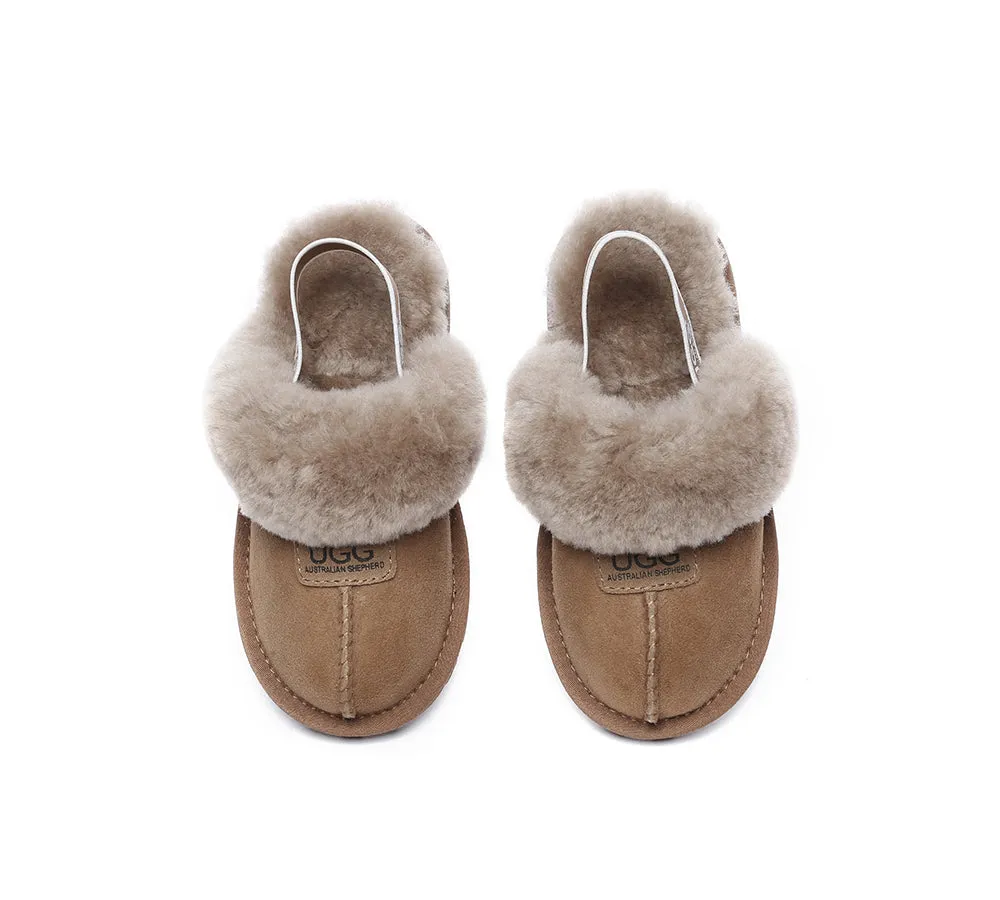 Kids Sheepskin Wool Slingback Slippers Suzie