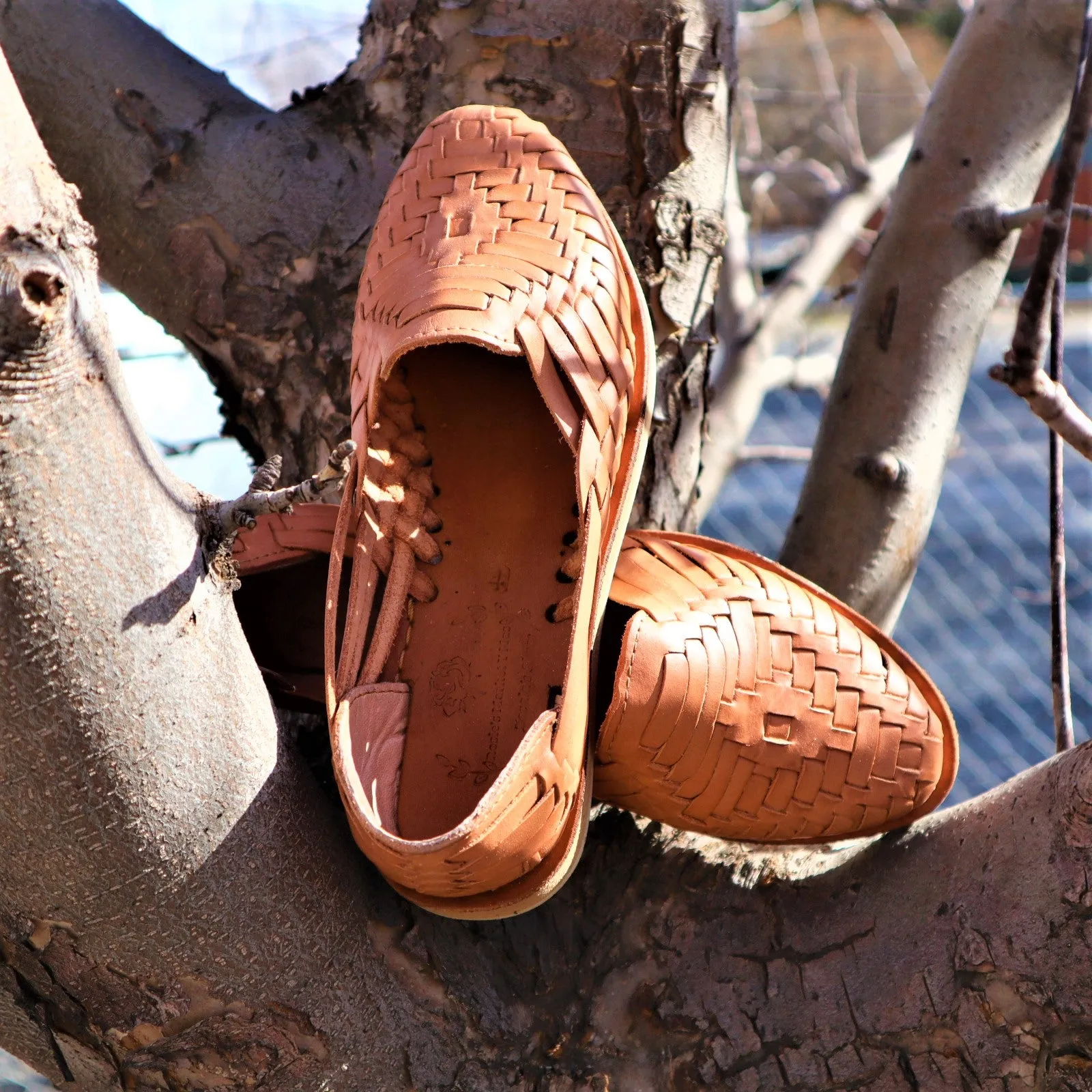 Leather Mexican Closed Toe- Tan Color Huaraches