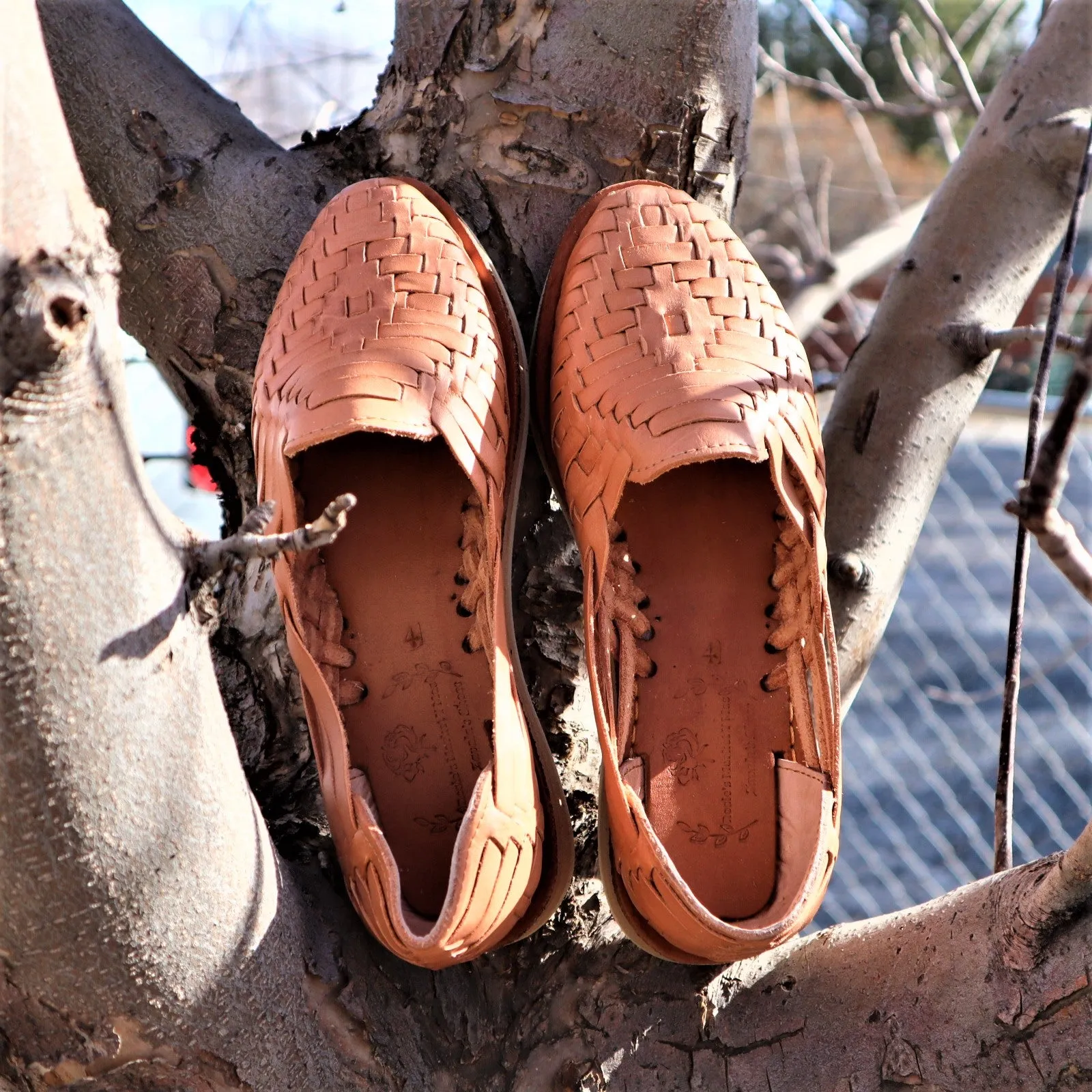 Leather Mexican Closed Toe- Tan Color Huaraches