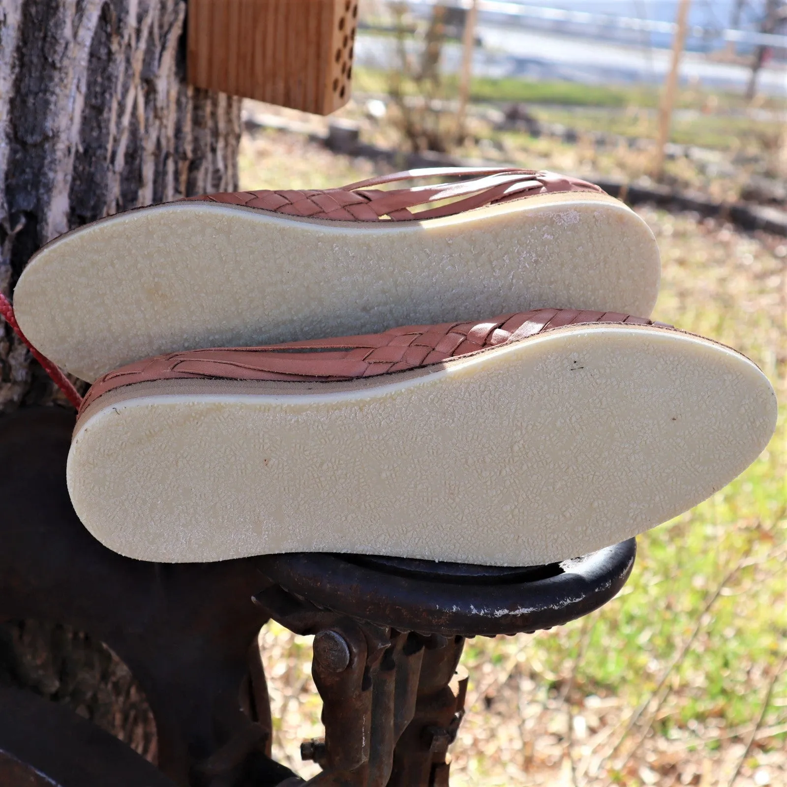 Leather Mexican Closed Toe- Tan Color Huaraches