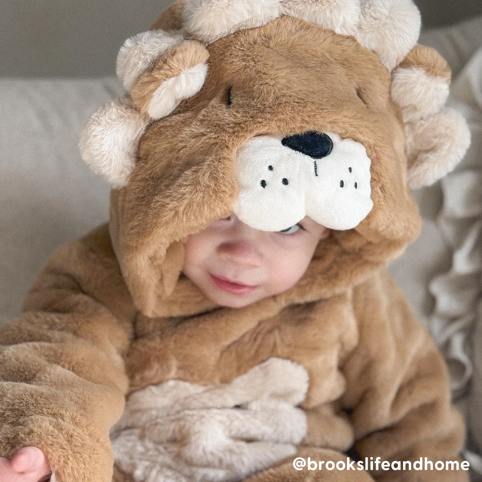 Lion Faux Fur Pramsuit