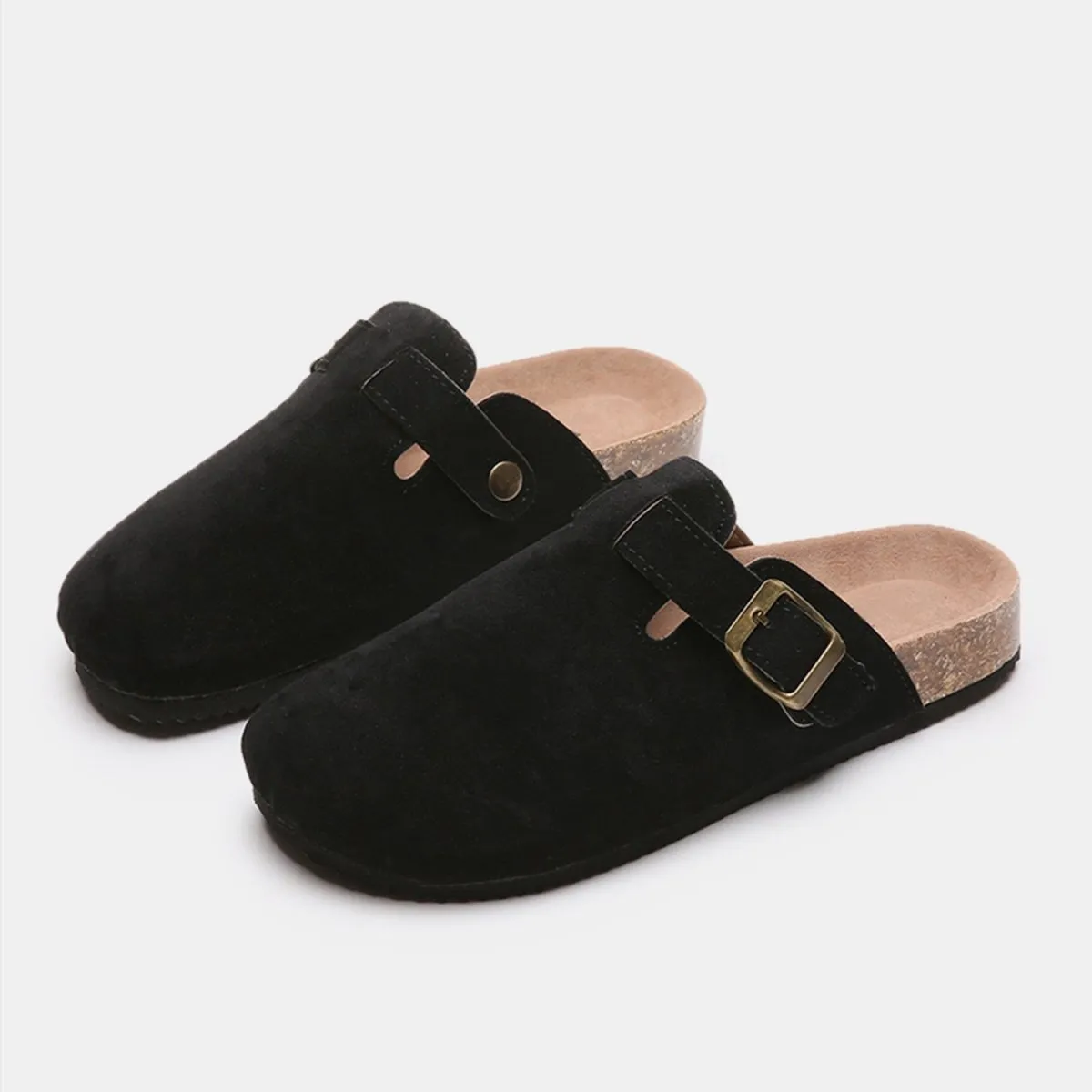 London Suede Buckle Slide