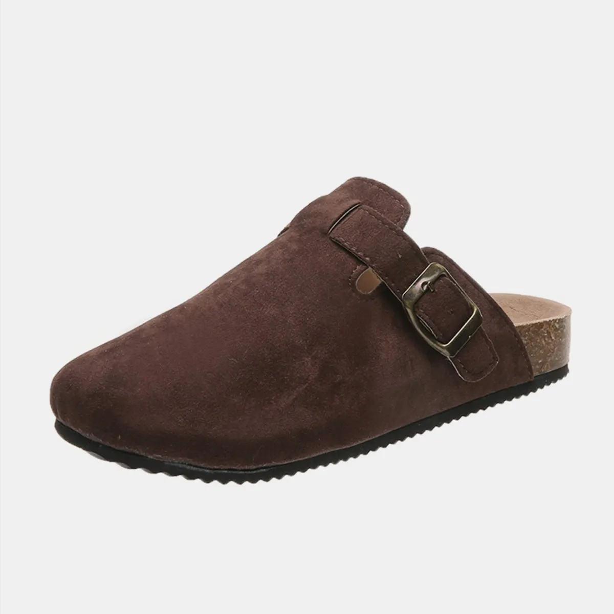 London Suede Buckle Slide